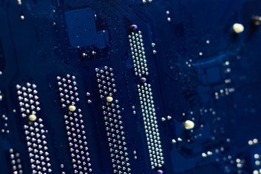 anakart. arka tarafta. sığ derinlik-in tarla, mavi