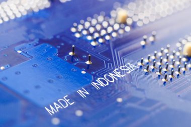 anakart. Endonezya'da yapılan bir yazıt vardır. makro fotoğrafçılık orada tonlama