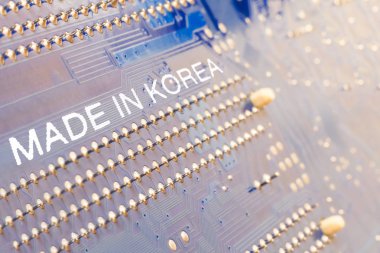 anakart. Yazıt Kore yapımı. makro fotoğrafçılık tonlama