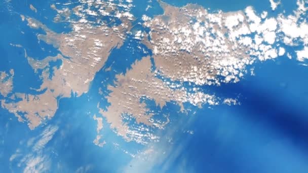 Isole Falkland Dallo Spazio Islas Malvinas Elementi Questa Immagine Forniti — Video Stock