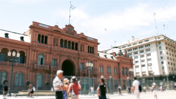 Casa Rosada Com Turistas Buenos Aires Argentina — Vídeo de Stock