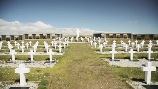 Darwin Argentijnse Militaire Begraafplaats Falklandeilanden Islas Malvinas — Stockvideo