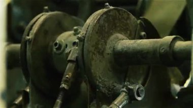 Eski makine mekanizması. Hızlı hareket atış.