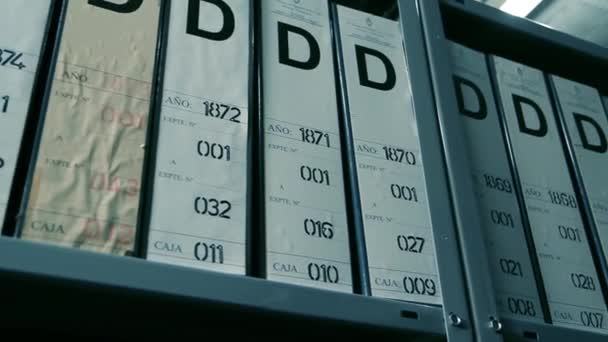 Oude Archieven Bibliotheek Dolly Shot — Stockvideo