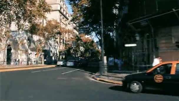 Ταξιδέψετε Αυτοκίνητο Από Κέντρο Του Μπουένος Άιρες Αργεντινή — Αρχείο Βίντεο