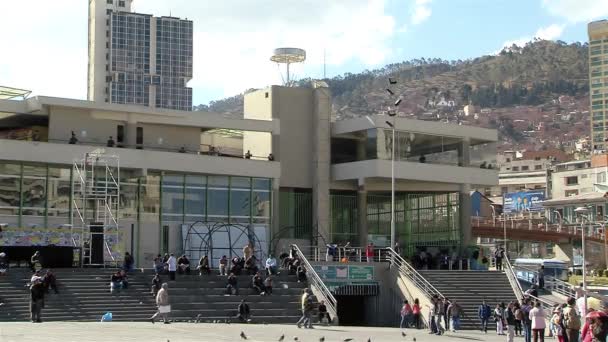 Plaza San Francisco Ciudad Paz Bolivia — Vídeos de Stock