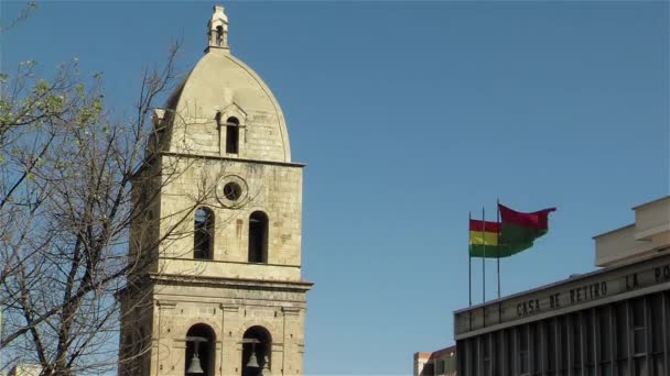 San Francisco Kirche Paz Bolivien — Stockvideo