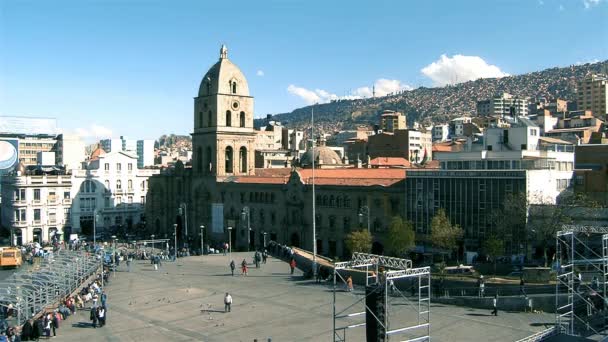 Basilikan San Francisco San Francisco Kyrkan Paz Bolivia — Stockvideo