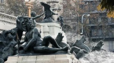 Arjantin Ulusal Kongresi Çeşmesi, Buenos Aires'te. Cherub Detay. 