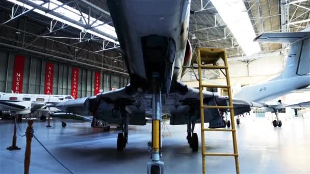 Jet Combate Museo Aviación — Vídeos de Stock