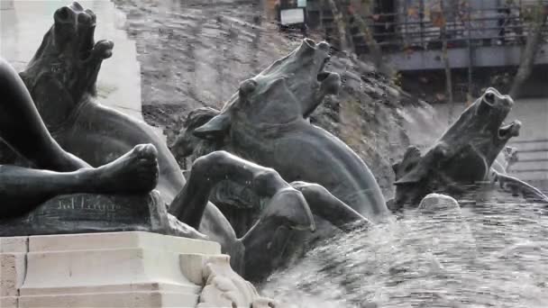 Fontein Het Plaza Del Congreso Nacional Buenos Aires Argentinië — Stockvideo