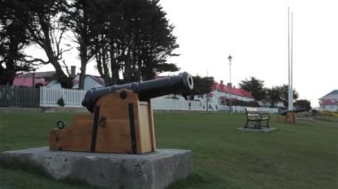Port Stanley Eski Toplar, Falkland Adaları (Islas Malvinas). 