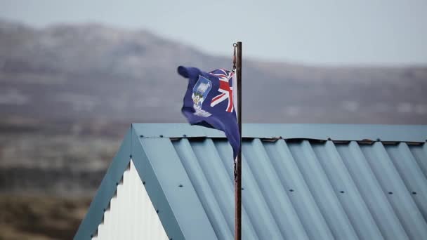 Vlag Van Falklandeilanden Islas Malvinas — Stockvideo