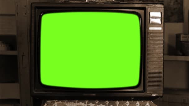 80-as évek televízió Green Screen. Esztétikája a 80-as években. Szépia Tone. A zöld képernyőt kicserélheti a kívánt felvételekkel vagy képpel. Meg tudod csinálni a keying hatása After Effects (Nézd meg útmutatók a YouTube-on). 