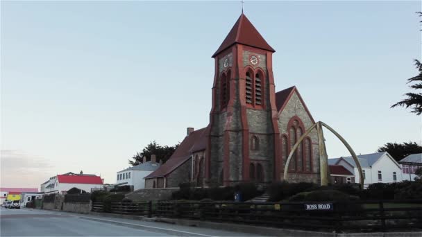 Iglesia Port Stanley Islas Malvinas — Vídeo de stock