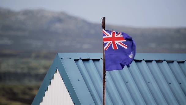 Bandera Las Islas Malvinas Islas Malvinas — Vídeos de Stock
