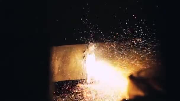 Makine Kesme Metal Döküm Sanayi Yakından Kapatın Full — Stok video