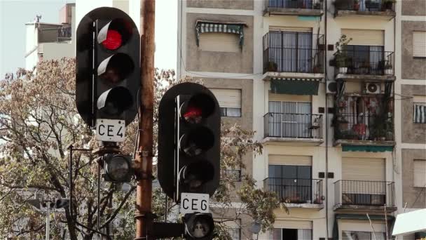 Luzes Vermelhas Estrada Ferro Buenos Aires Argentina — Vídeo de Stock