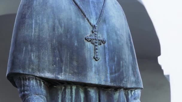 Άγαλμα Του Ιερέα Μια Παλιά Εκκλησία Της Επαρχίας Κόρδοβα Στην — Αρχείο Βίντεο