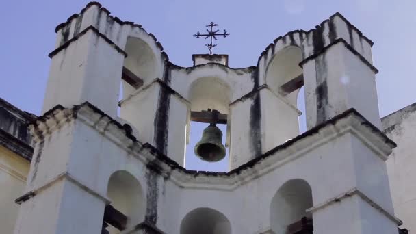 Oude Klokkentoren Een Katholieke Kerk Cordoba Argentinië — Stockvideo