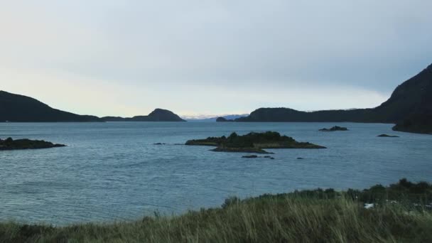 Lonely Beach Canal Beagle Provincia Tierra Del Fuego Argentina Patagonia — Vídeos de Stock