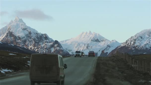 Weg Bij Ushuaia Provincie Tierra Del Fuego Argentinië — Stockvideo