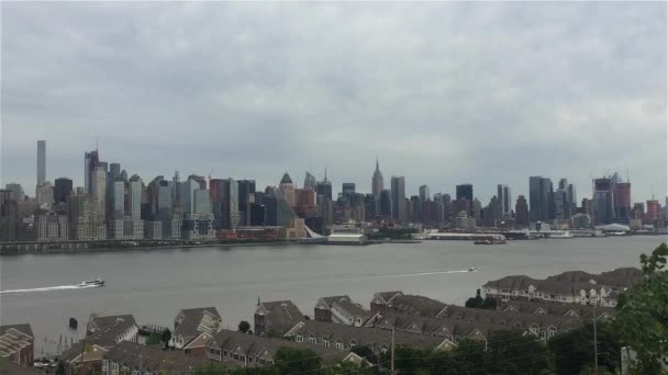 Vista Manhattan Manhattan Skyline — Vídeos de Stock