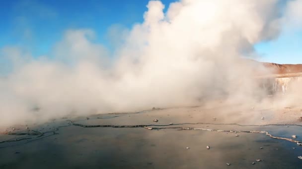 Eruptování Gejzíru Tatio Poušť Atacama Chile — Stock video