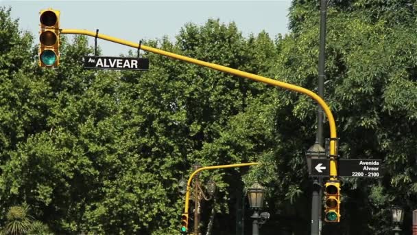 Ampel Distrikt Recoleta Buenos Aires Argentinien — Stockvideo