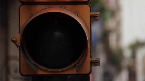 Eine Grüne Ampel Der Stadt Buenos Aires Argentinien Nahaufnahme — Stockvideo