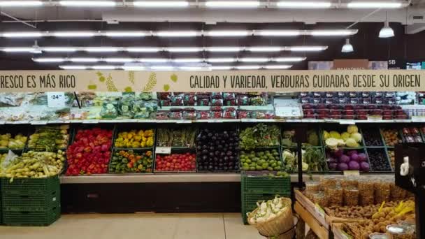 Buenos Aires Argentine 2020 Fruits Légumes Dans Hypermarché Buenos Aires — Video