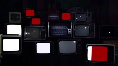 Ajman Flag ve Retro TV. Mavi Koyu Ton. 
