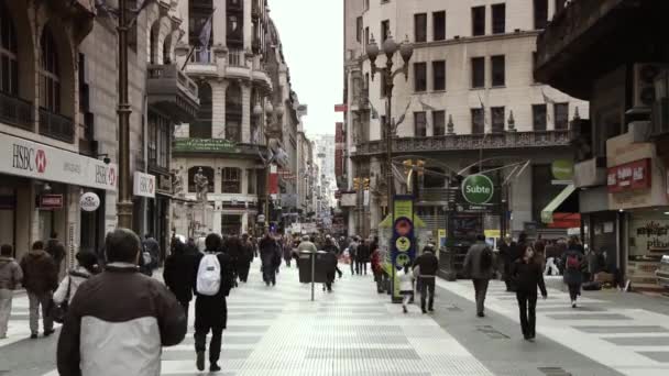 Buenos Aires Argentina 2019 Caminhadas Rua Florida Centro Buenos Aires — Vídeo de Stock