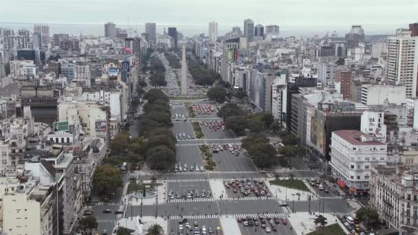 ブエノスアイレス アルゼンチン Circa 2015 7月9日 ブエノスアイレスのアベニュー スペイン語 Avenida Julio — ストック動画