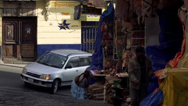 Mujer Boliviana Paz Bolivia — Vídeos de Stock