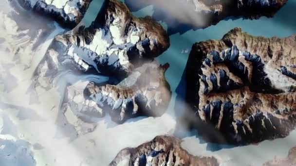 Los Glaciares Nationalpark Und Perito Moreno Gletscher Aus Dem All — Stockvideo