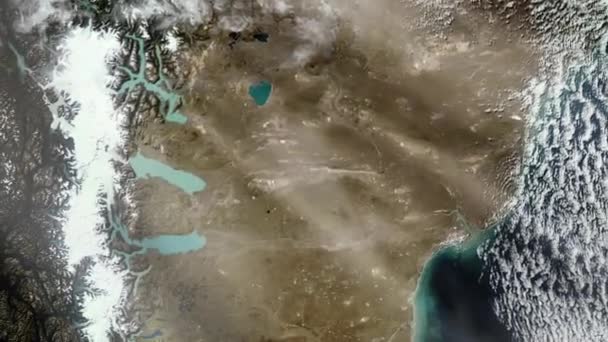 ロスグラシアレス国立公園 トーレス ペイン国立公園 および南アメリカの南パタゴニア氷原は 衛星ビューから Nasaによって提供されたこのビデオの要素 — ストック動画