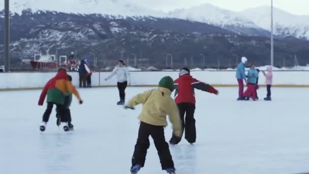 Skridskobana Ushuaia Den Sydligaste Staden Världen Tierra Del Fuego Provinsen — Stockvideo