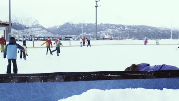 Pista Pattinaggio Ghiaccio Ushuaia Città Più Meridionale Del Mondo Provincia — Video Stock