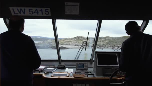 Ushuaia Tierra Del Fuego Provincie Argentinië 2019 Ferry Ship Navigating — Stockvideo