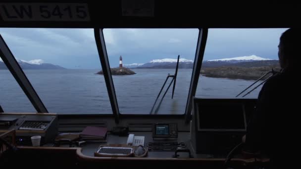 Ushuaia Provincie Tierra Del Fuego Argentinië 2019 Toeristische Cruise Het — Stockvideo