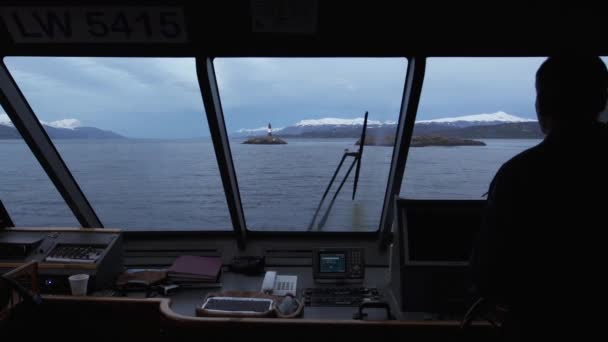 Ushuaia Provincie Tierra Del Fuego Argentinië 2019 Toeristische Cruise Het — Stockvideo