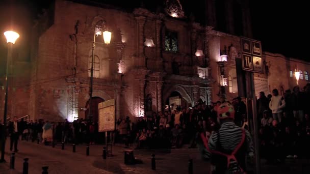 Paz Bolivie 2019 Façade Basilique San Francisco Nuit Paz Capitale — Video