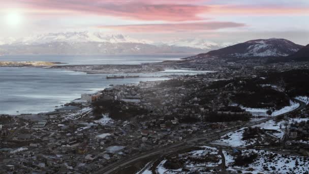 Město Ushuaia Hlavní Město Provincie Tierra Del Fuego Argentině Jižní — Stock video