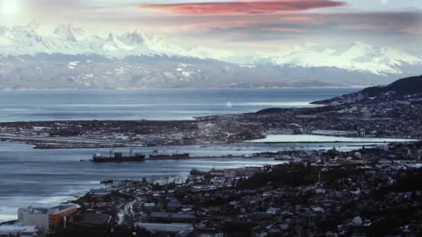 南美洲阿根廷火地岛首府乌斯怀亚市 — 图库视频影像