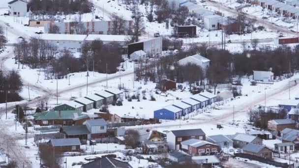 Pemandangan Udara Rumah Rumah Penduduk Ushuaia Provinsi Tierra Del Fuego — Stok Video