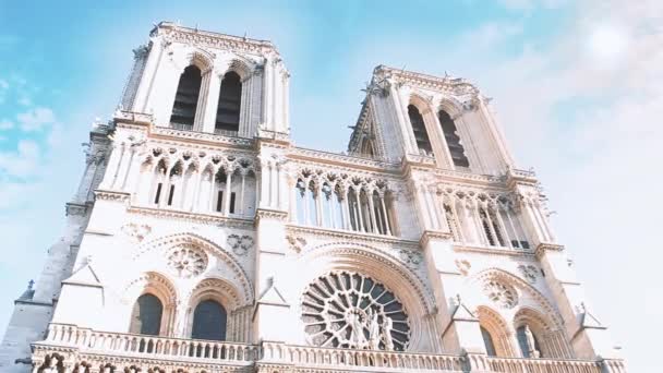 Katedra Notre Dame Paryż Francja Około 2019 Przed Pożarem — Wideo stockowe