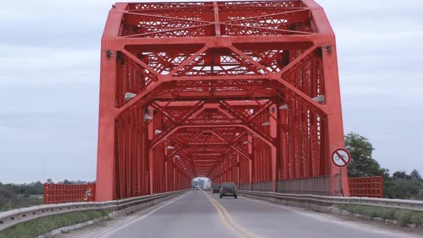 Puente Carretero Vägbron Banda Santiago Del Estero Argentina Zooma — Stockvideo