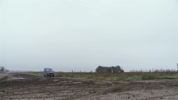 Gouin Argentina 2019 Carro 4X4 Velho Uma Estrada Terra Gouin — Vídeo de Stock