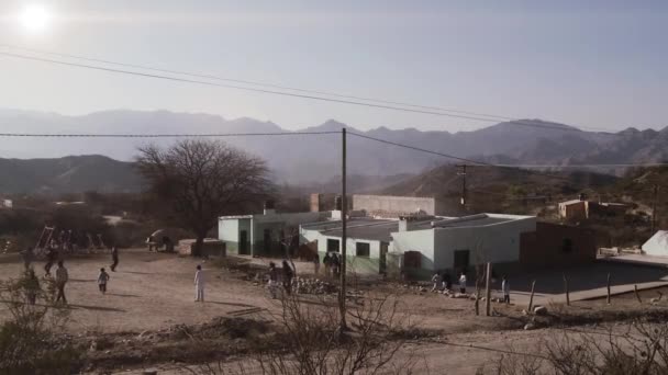 Escola Rural Cordilheira Dos Andes Argentina América Sul Ampliar — Vídeo de Stock